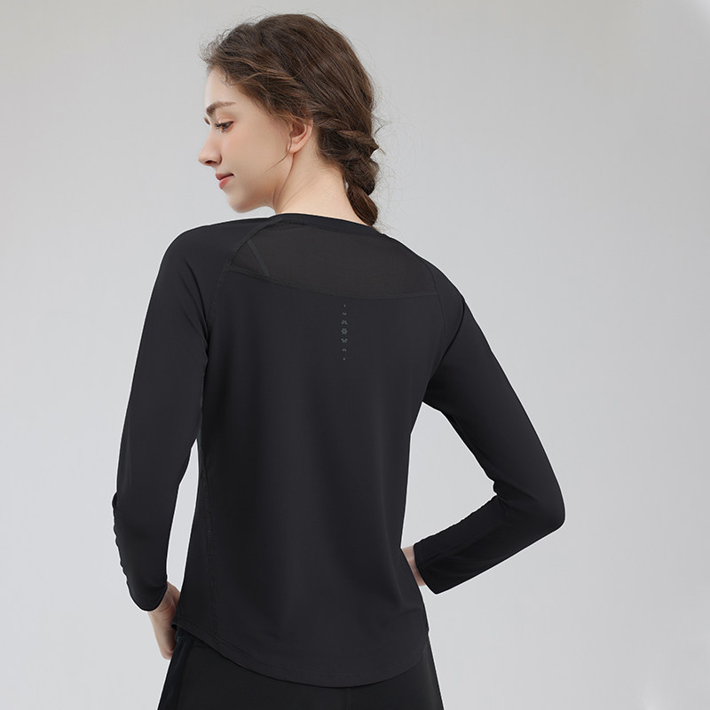 宽松健身运动上衣女速干T恤长袖透气专业跳操瑜伽服弹力胖MM大码,淘宝优惠券,粉丝福利购,淘宝优惠卷