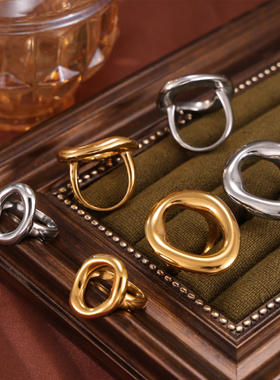 INS风韩版极简几何戒指