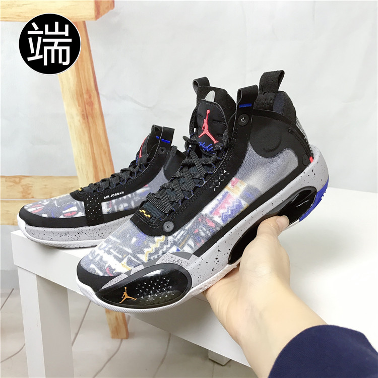 Air Jordan乔 AJ34 GS大童男女黑白运动实战篮球鞋 CZ7742-008-图0