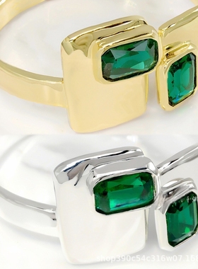 西班牙UNOde50小众设计高级感祖母绿宝石手镯