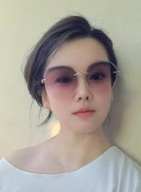 素颜无边切割女士墨镜