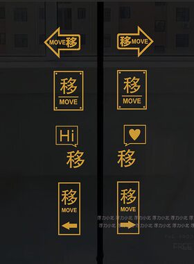 玻璃门贴纸移字滑动门指
