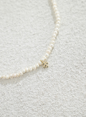 巴洛克珍珠S925银十字架法式项链