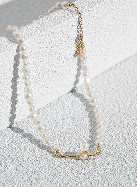 法式巴洛克不规则珍珠项链女