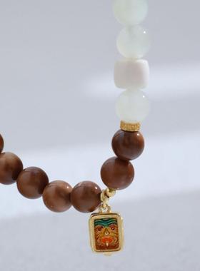 库克和田玉猛犸扎基拉姆国风手串