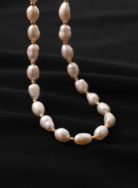 巴洛克异形珍珠项链女法式锁骨链