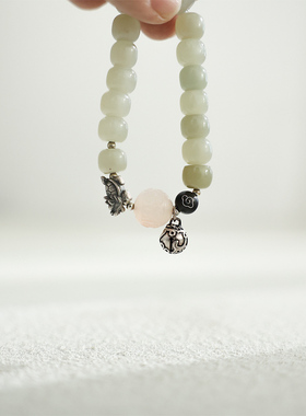 和田玉龙龟S925银铃铛纳福手串女