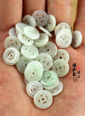 diy翡翠玉石手工金钱扣