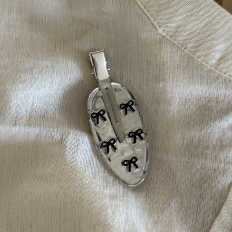 银色少女蝴蝶结发夹加厚复古侧边碎发甜美发卡气质简约发饰设计感,淘宝优惠券,粉丝福利购,淘宝优惠卷