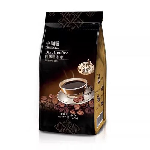 中咖速溶纯黑咖啡粉 蓝山风味美式纯咖啡 苦咖啡 227g - 图2