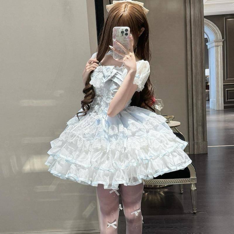 冰雪舞曲Lolita夏季短袖连衣裙蛋糕芭蕾短裙温柔千金纯欲约会生日,淘宝优惠券,粉丝福利购,淘宝优惠卷