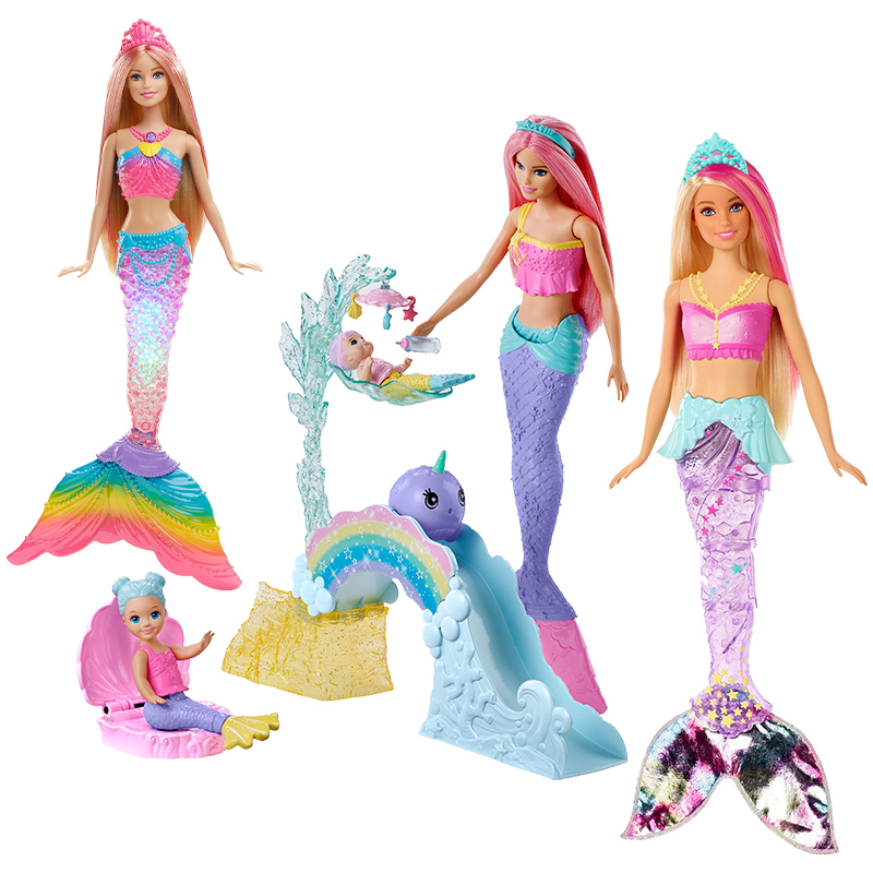 barbie mermaid doll set