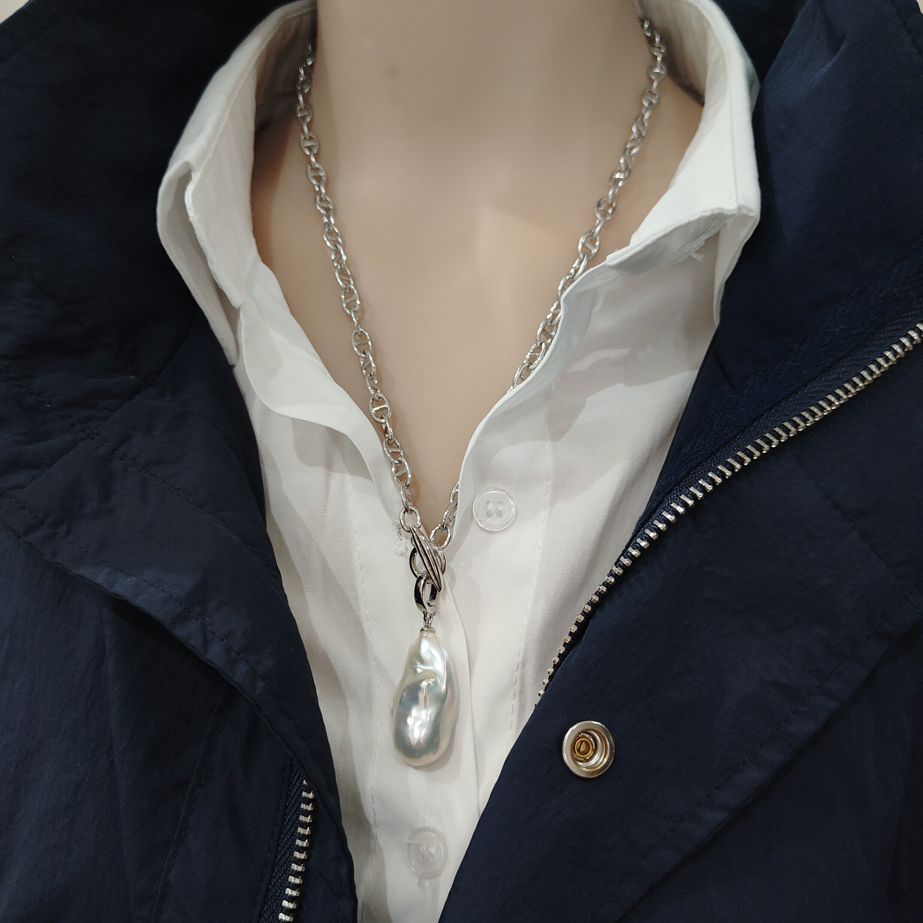 天然淡水巴洛克珍珠项链小众设计猪鼻子项链毛衣链时尚新品,淘宝优惠券,粉丝福利购,淘宝优惠卷