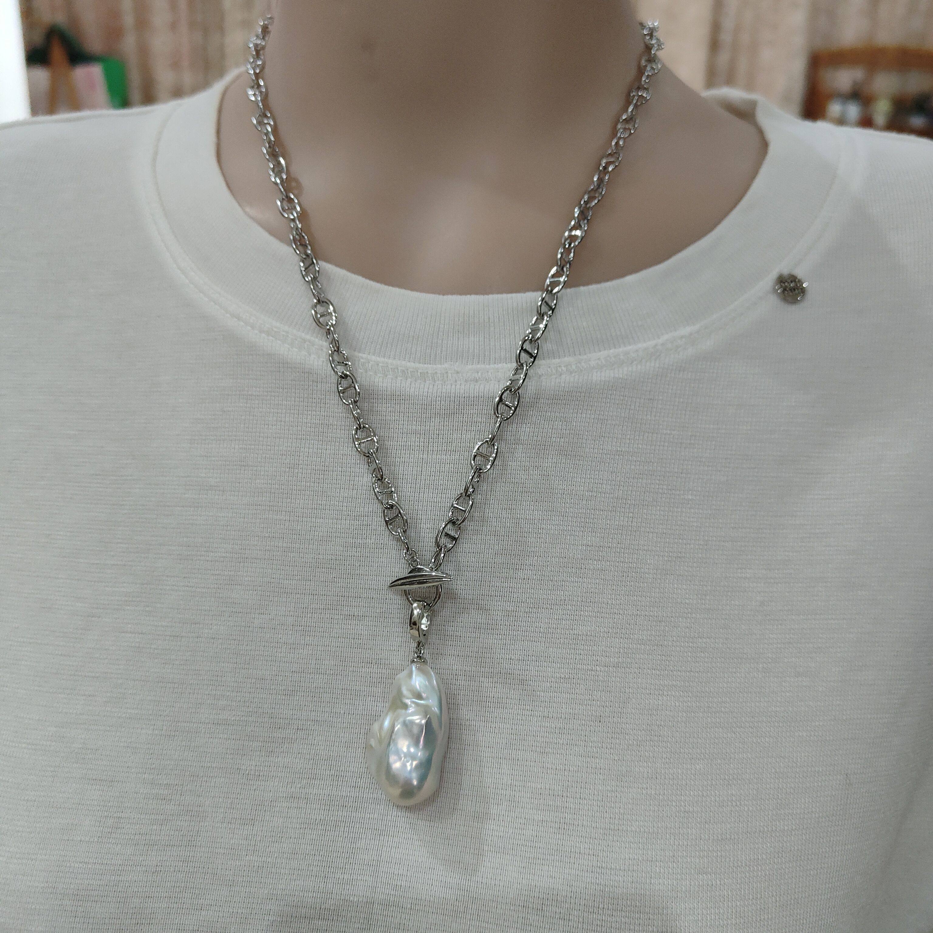 天然淡水巴洛克珍珠项链小众设计猪鼻子项链毛衣链时尚新品,淘宝优惠券,粉丝福利购,淘宝优惠卷