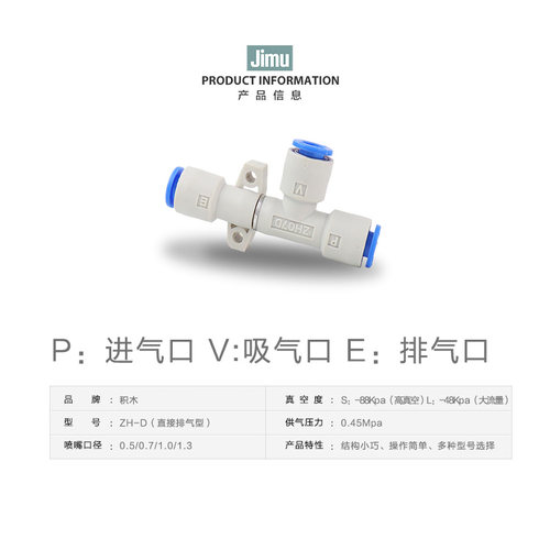真空发生器ZH10D气动吸盘ZH05D 07D ZH13D ZH15D ZH18D ZH20D/S/L - 图0