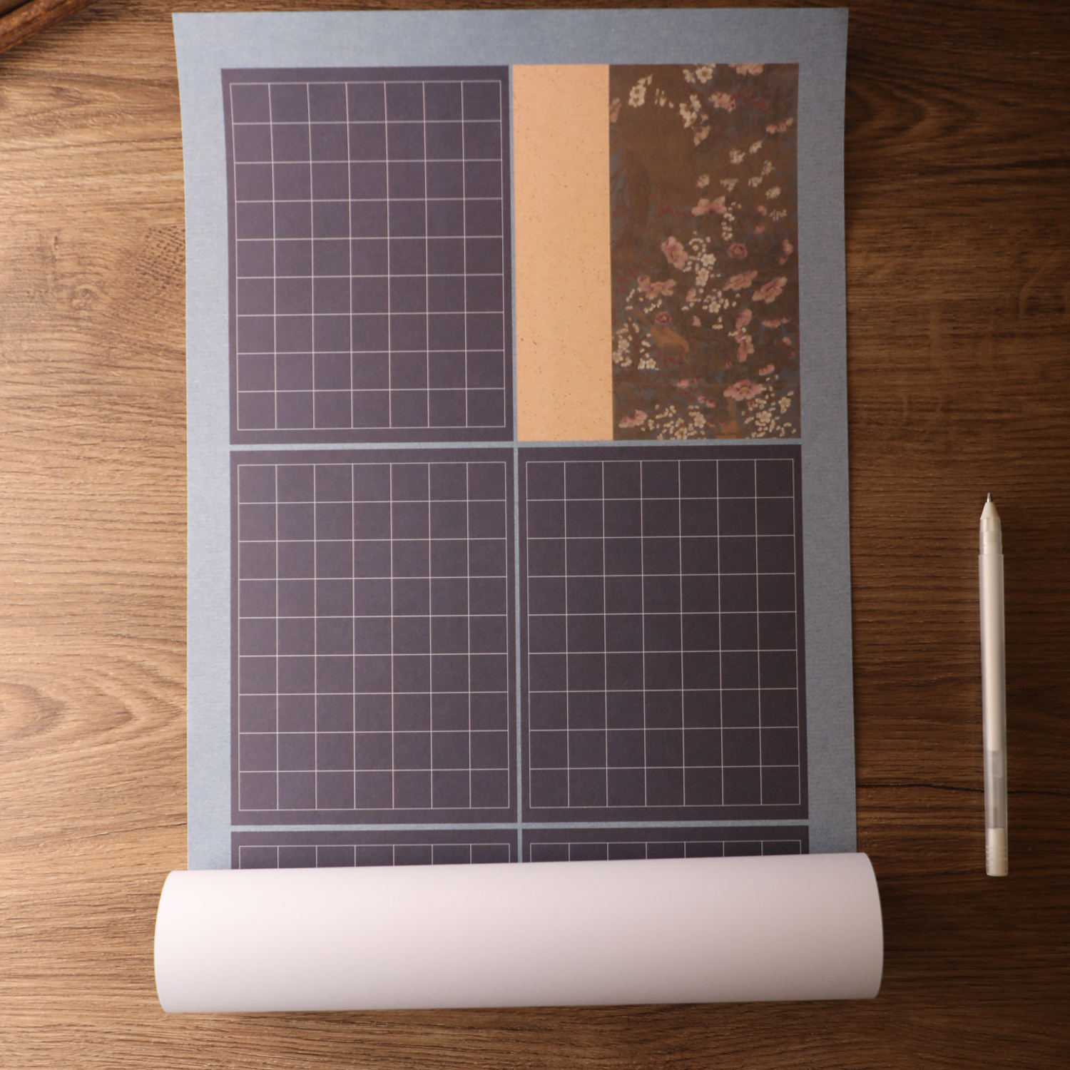 悠悠加厚蓝底大幅长卷硬笔书法纸方格作品纸学生国展用纸墨宝堂记 - 图2