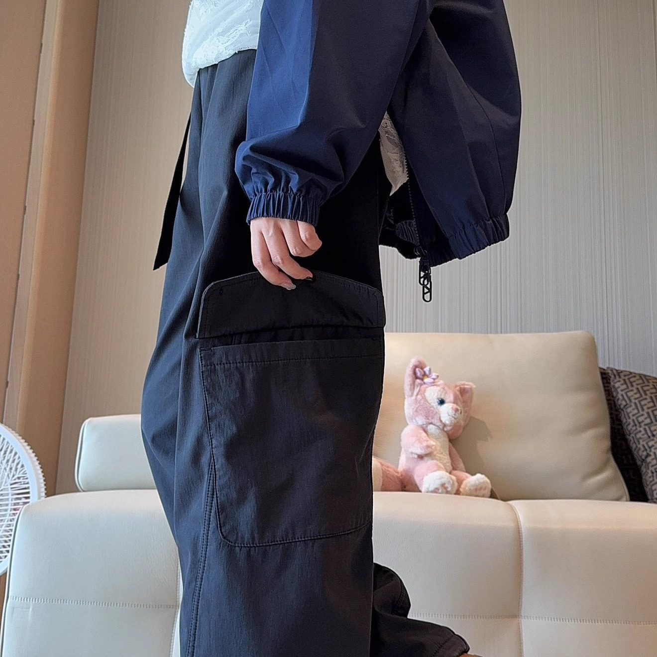 天依角2025冬25020新款25112一体加绒25186工装裤中大男女童大组-图2