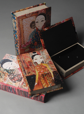 美女书房组合摆件