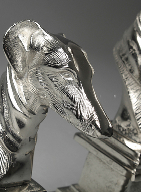 象形design印度进口铝制狗头摆件