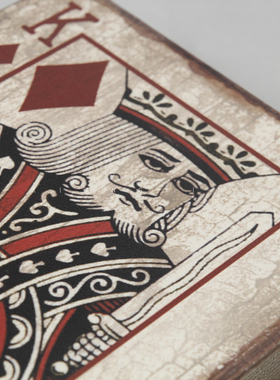 象形欧式风复古做旧扑克牌摆件