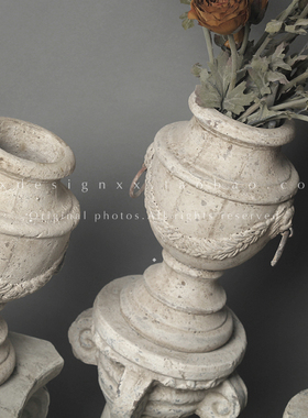 欧式风复古做旧罗马柱客厅桌面