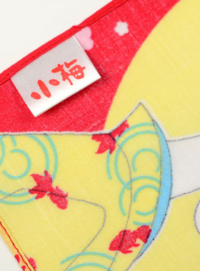 小梅ちゃん纯棉小手帕日本和风林静一儿童手绢手巾小尺寸20cm