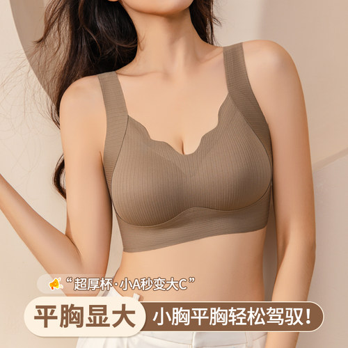 小胸内衣女加厚聚拢显大平胸专用学生运动背心无痕美背文胸罩2026 - 图0