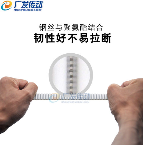 3M白色聚氨酯PU带钢丝环形接驳同步带 HTD3M651 654 657 660 663 - 图3