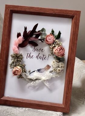 森系天然干花永生花创意立体相框装饰画摆件花艺沙龙素材料包活动