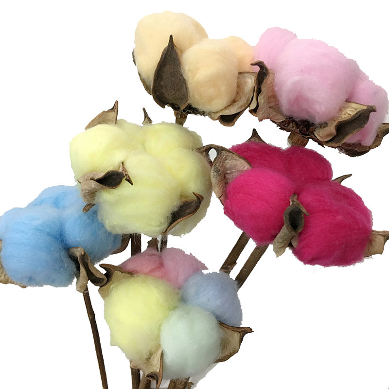 情人节手工彩色棉花干花束永生花礼盒花材DIY车挂材料家居装饰花