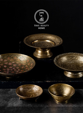 欧美黄铜篮子壁挂西洋古董