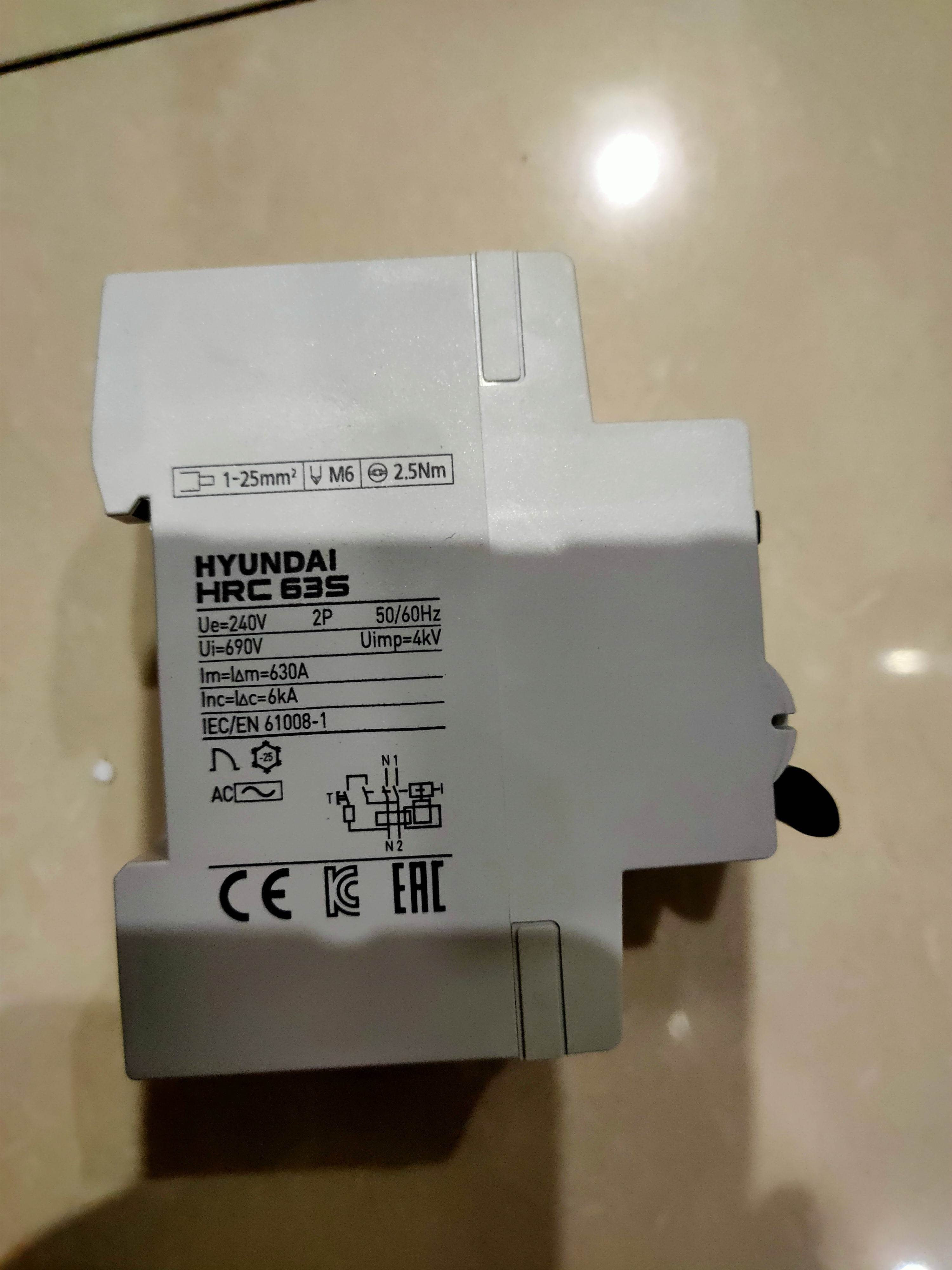 原装正品HYUNDAI现代漏电保护器 HRC63S 2P 63A 0.03询价 - 图1