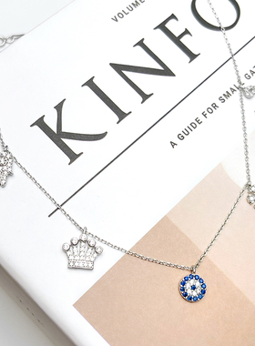 土耳其S925纯银多吊坠轻奢项链女