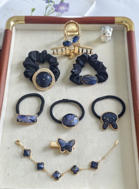 御九天  鎏金云霞系列  宋锦手工发饰发圈发夹手链耳钉新中式