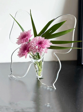 多多专供亚克力蝴蝶花瓶INS风简约现代家居花瓶装饰花瓶亚克力花