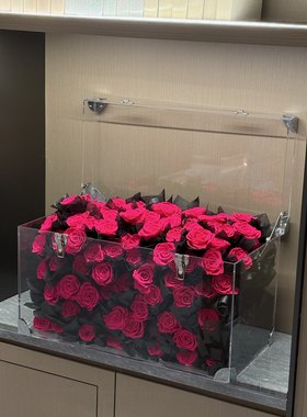 永生花高级感真花茶几送女朋友闺蜜生日礼物弗洛伊德玫瑰礼盒摆件