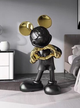 网红比心米奇落地大摆件客厅电视柜沙发旁潮牌玩偶米老鼠玄关