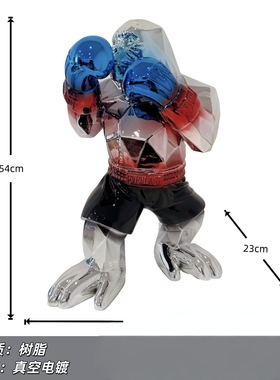 跨境树脂工艺品暴力熊大号创意装饰拳击金刚摆件大猩猩动物摆设