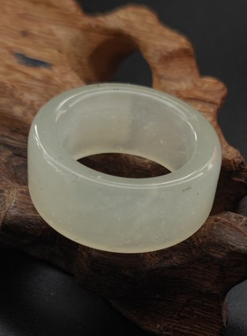 天然珠宝玉石扳指戒指细腻窄薄小