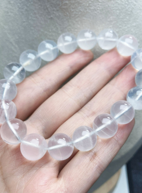 BJ01001天然水晶单圈11.2mm35g白幽灵圆珠一图一物