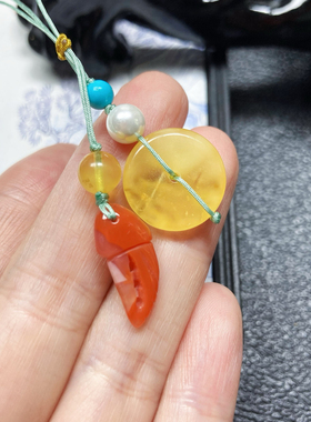 1号手工成品一图一物蜜蜡平安扣手机挂壶盖提溜旗袍压襟多用款
