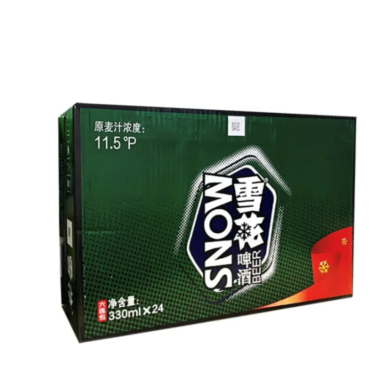 沈阳特产老雪花啤酒330ml*24听11.5度整箱罐装闷倒驴啤酒大绿棒子 - 图1