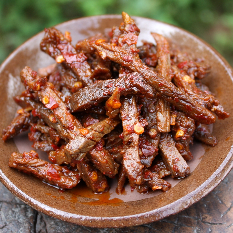 盐帮冷吃牛肉干105g特色麻辣零食四川自贡风味美食私房下酒菜-图0