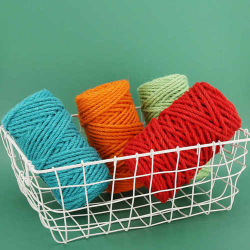 4.5MM50米彩色麻绳幼儿园手工天然麻线绳子diy配件装饰品绕管花盆 - 图1