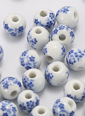 陶瓷珠木珠麻绳手工diy