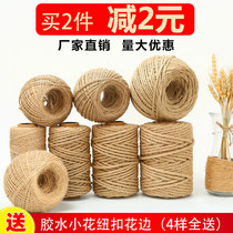 Hemp Rope Rope Tying Rope Ornament Line Diy Fine Coarse Hand Woven Hemp Thread Color Material Retro Wind Small