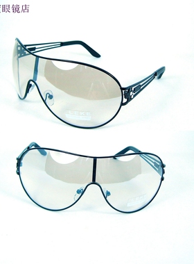 LEKE太阳镜墨镜连体镜片蓝灰片黑框男款