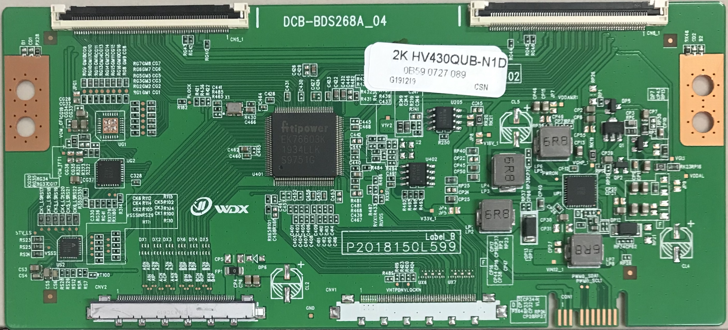 全新升级版 DCB-BDS268A_04 逻辑板 白条码HV430QUB-N1D 2K现货 - 图0