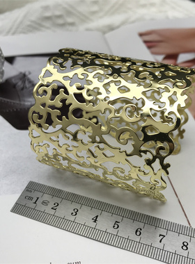 欧美通用金属cos镂空宽手镯拍照