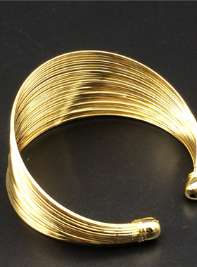 夸张开口宽手镯夜店拉丝金属手饰